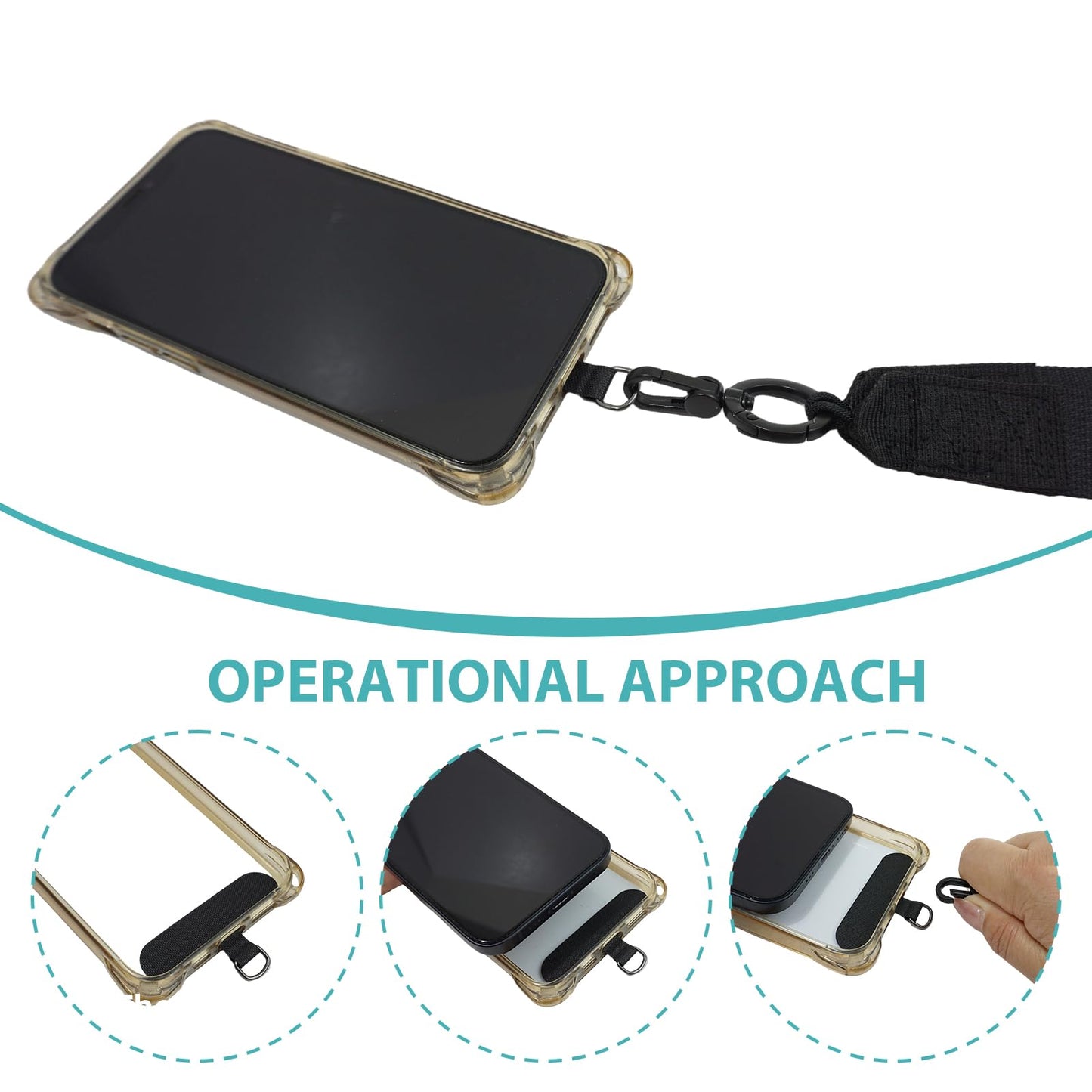 EBQOSK Magnetic Phone Lanyard Crossbody, Adjustable 59" Anti-Theft Cell Phone Strap with Quick Release Buckle & 5 D-Rings, Universal Tether