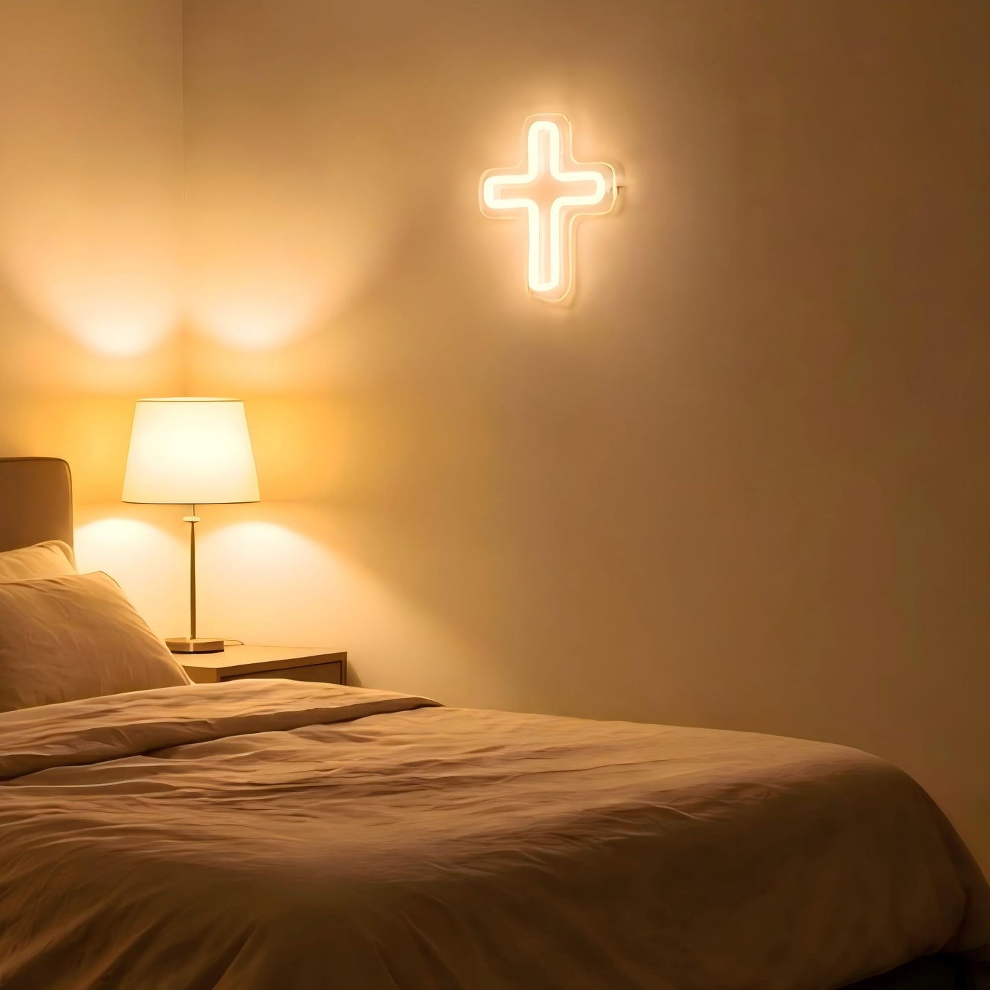 Neonawall Cross Neon Sign for Wall Decor Light Up Letters Religious Led Sign Birthday Party Gifts Led Decorative Night Signs Room Decor Christmas Gift