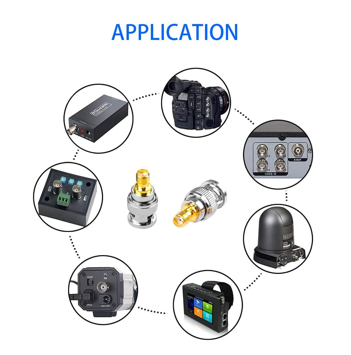 DHT Electronics 2pcs RF coaxial Coax Adapter SMA Female to BNC Male