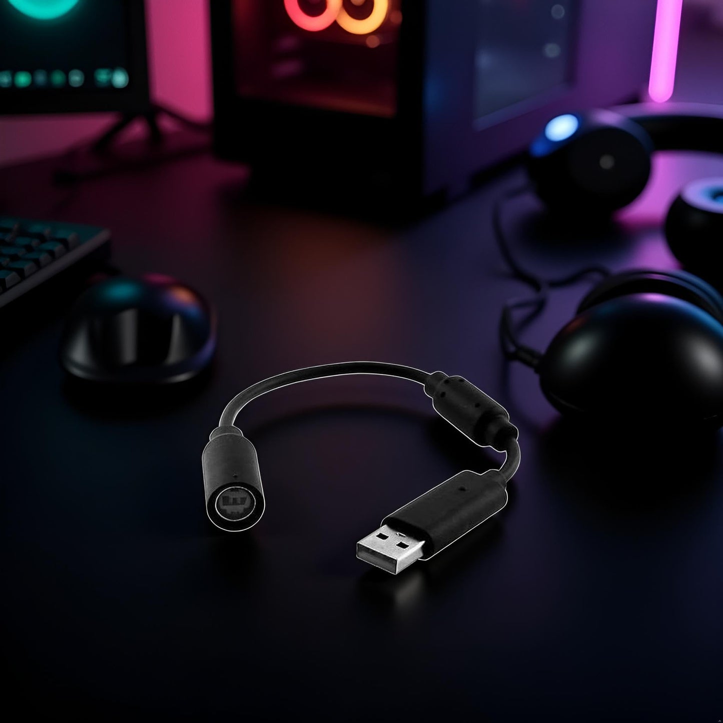 GANPUB Black Audio USB Breakaway PC Cable Cord Adapter Converter for Xbox 360 Controller RockSmith Real Tone Cable