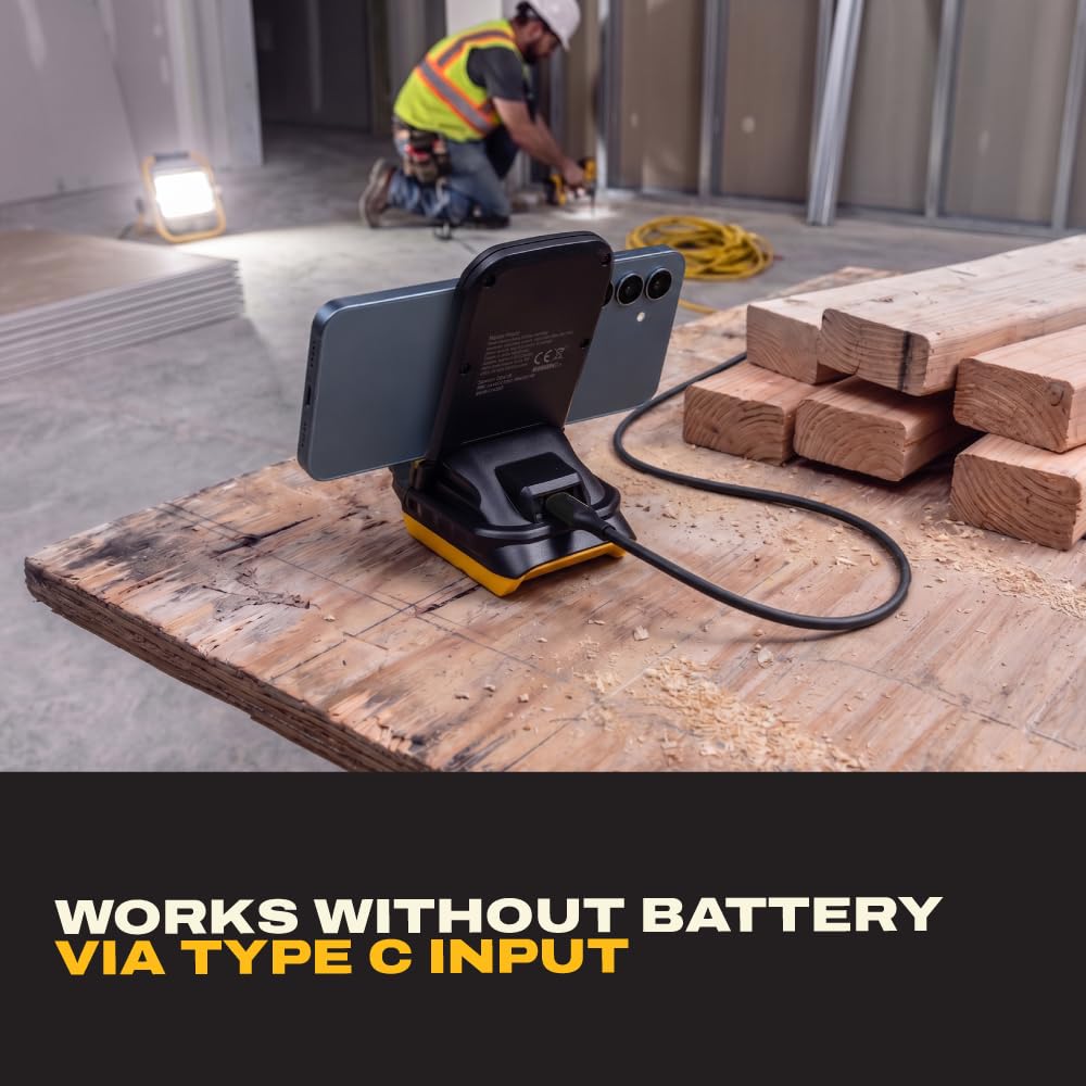 DEWALT Wireless Charger Stand - Compatible with DEWALT 20V MAX Batteries