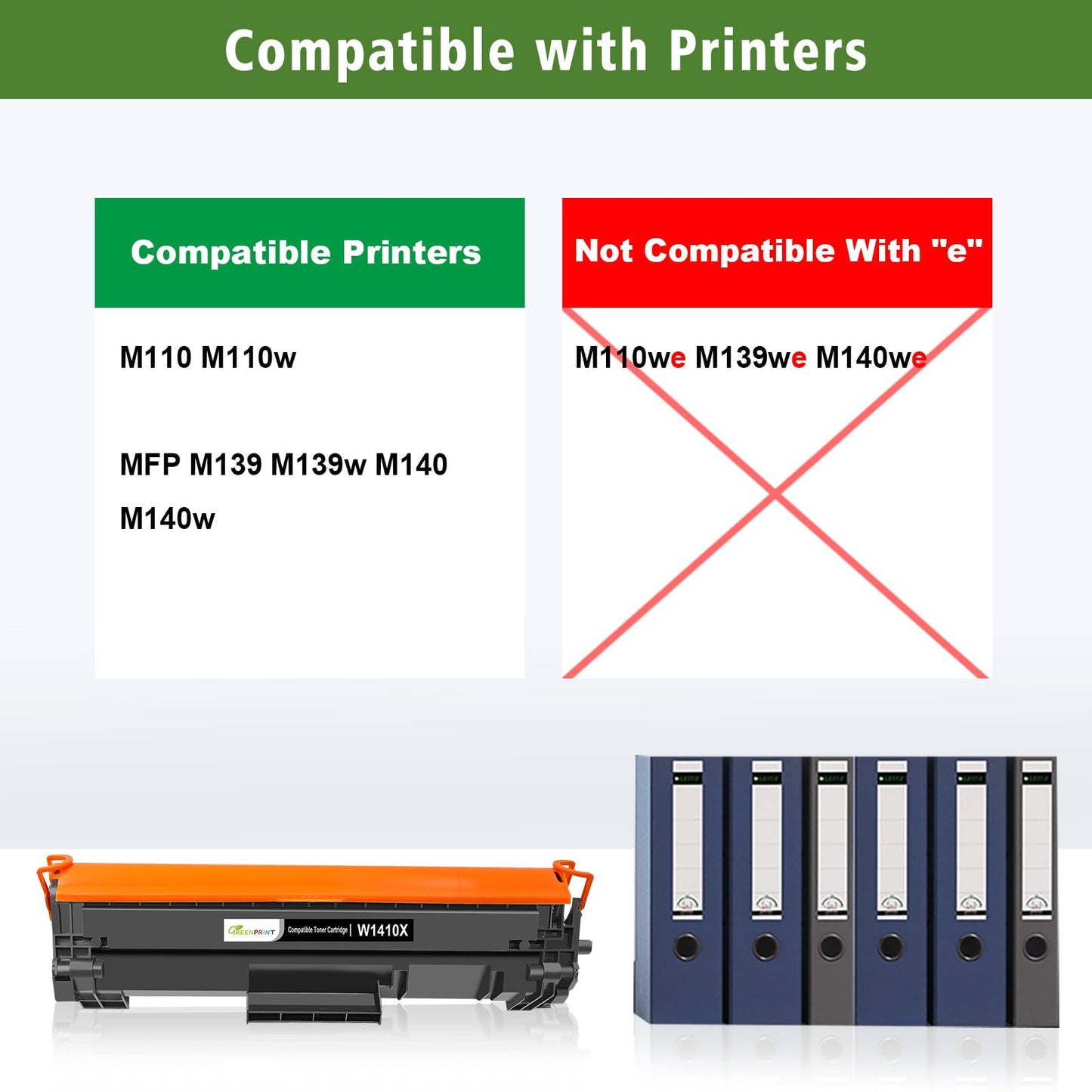 GREENPRINT with CHIP 141X W1410X ( W1410A 141A ) Compatible Toner Cartridge Black High Capacity 2000 Pages for H P M110 M110w M139 M140 M140w Printer