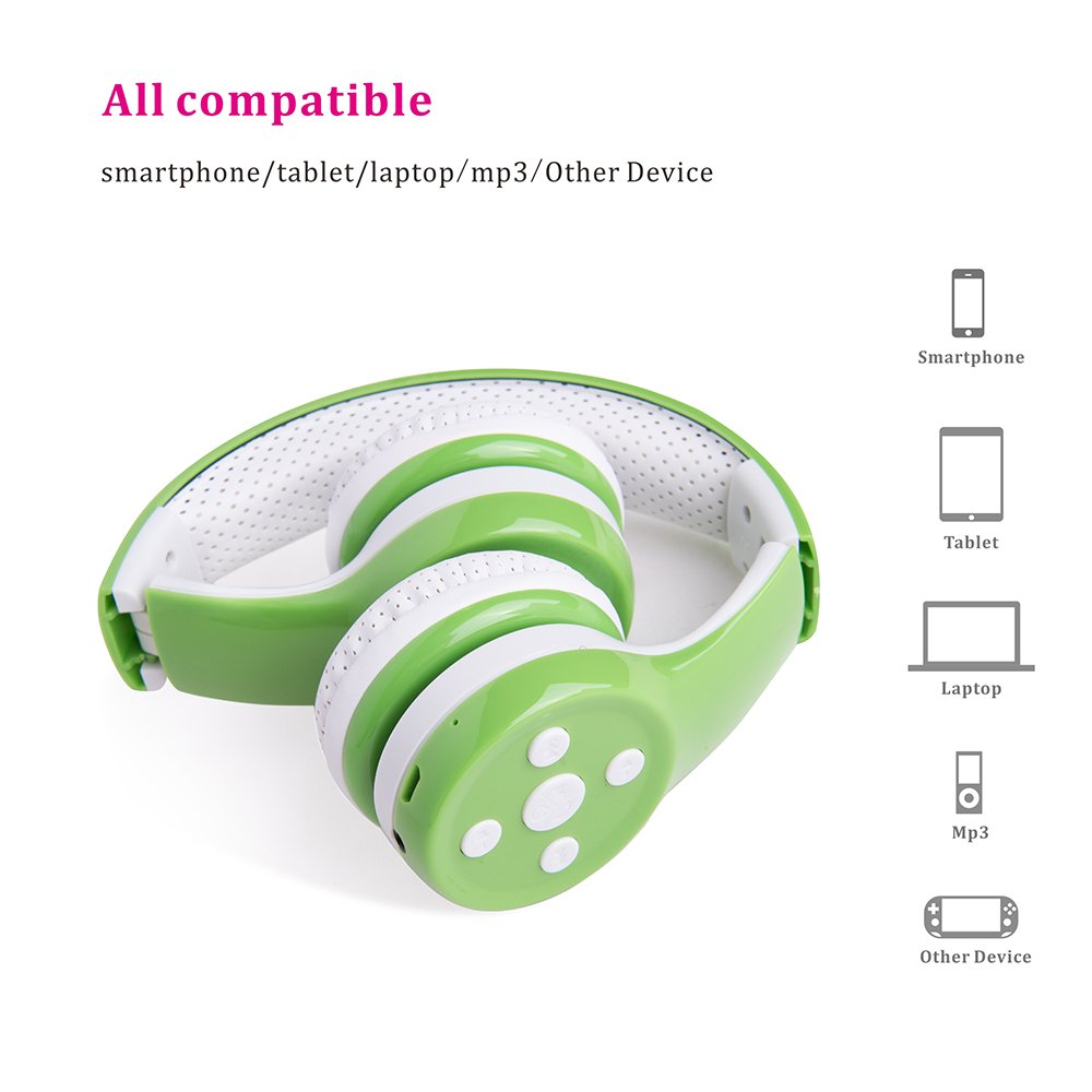 YUSONIC Toddler Headphones Wireless, Bluetooth Kid Headphones for Boys Girls,5 Button Easy use with Sharing Port, Built in Mic for Laptop Phones…