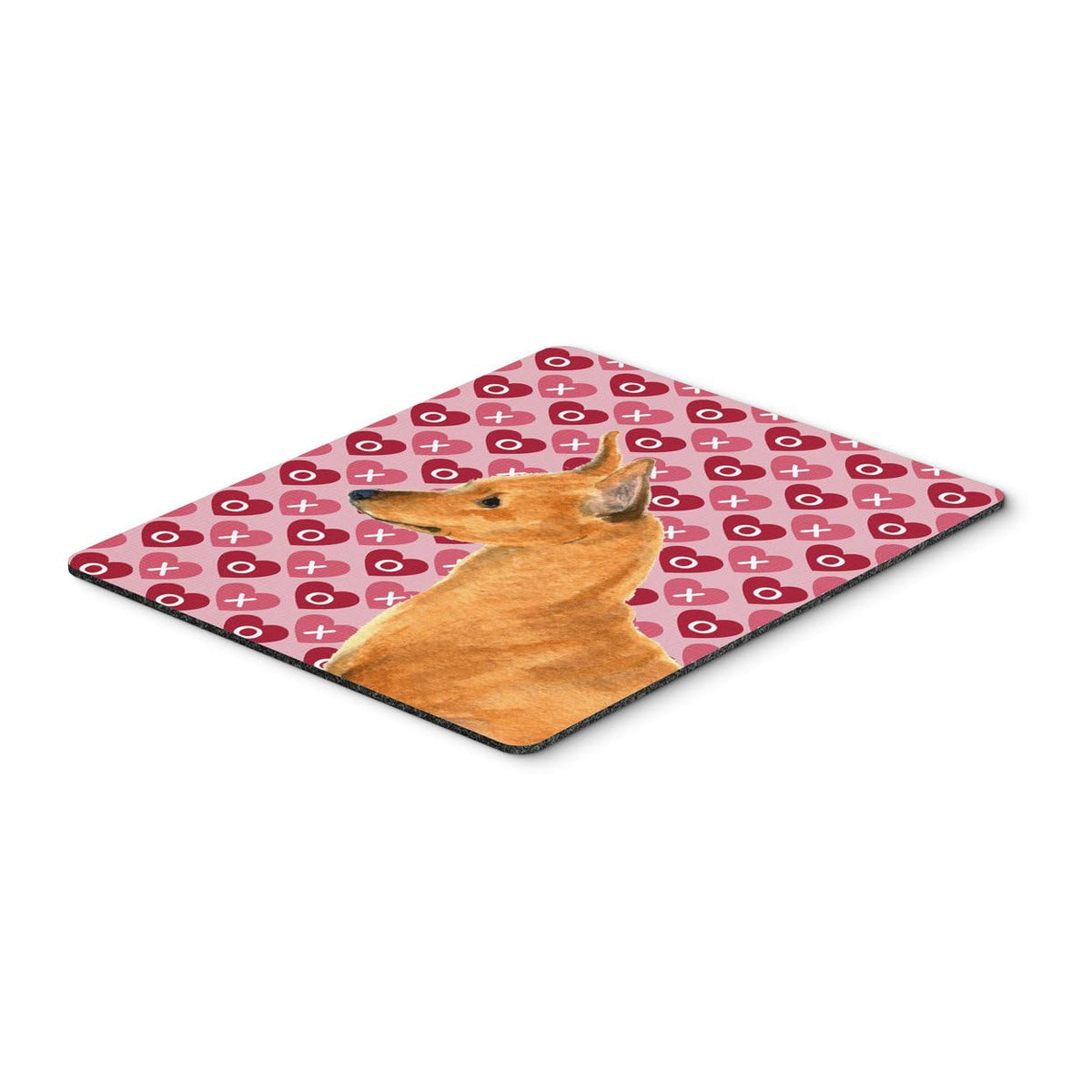 Caroline's Treasures SS4466MP "Min Pin Hearts Love and Valentine's Day Portrait Mouse Pad, Hot Pad or Trivet" for Home Office Gaming Working Computers