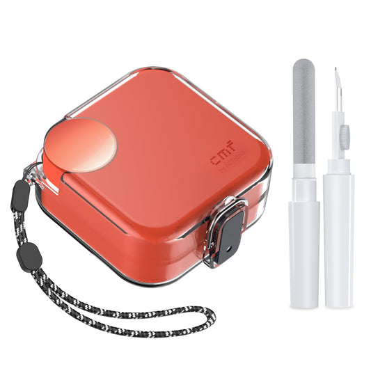 [with Safety Lock] Compatible with CMF Buds/CMF Buds 2a Case Cover, Full Body Shockproof Hard PC Protective Case with Lanyard & Cleaner Kit