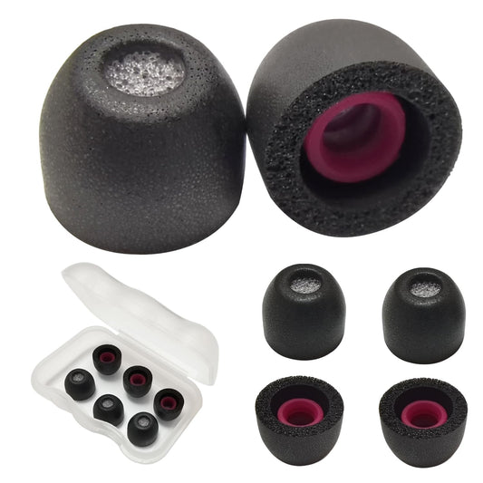 Extra Small Earbuds Tips Memory Foam Tips Filter Screen Replacement Ear Tips Small Foam Tips for in Ear Earbuds, Black 3 Pairs
