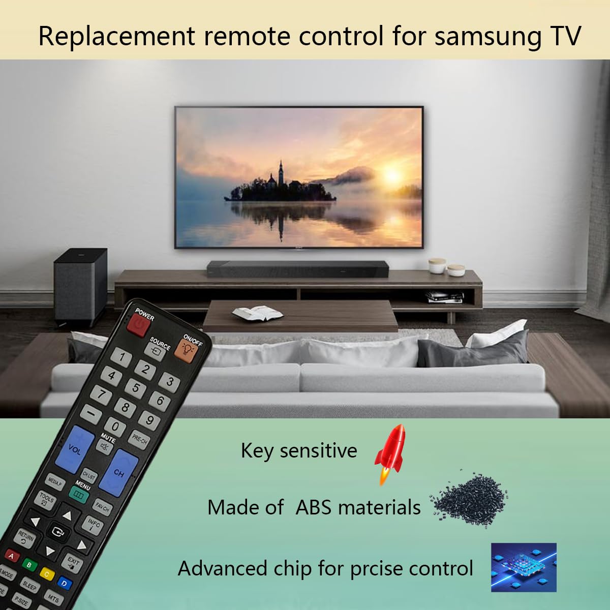 GHUST BN59-01041A Replacement Remote Control for Samsung TV LN40D630 LN40D630M3F LN46C550 LN46C550J1F LN46C600 LN46C600F3F LN46C610 LN46C610N1F