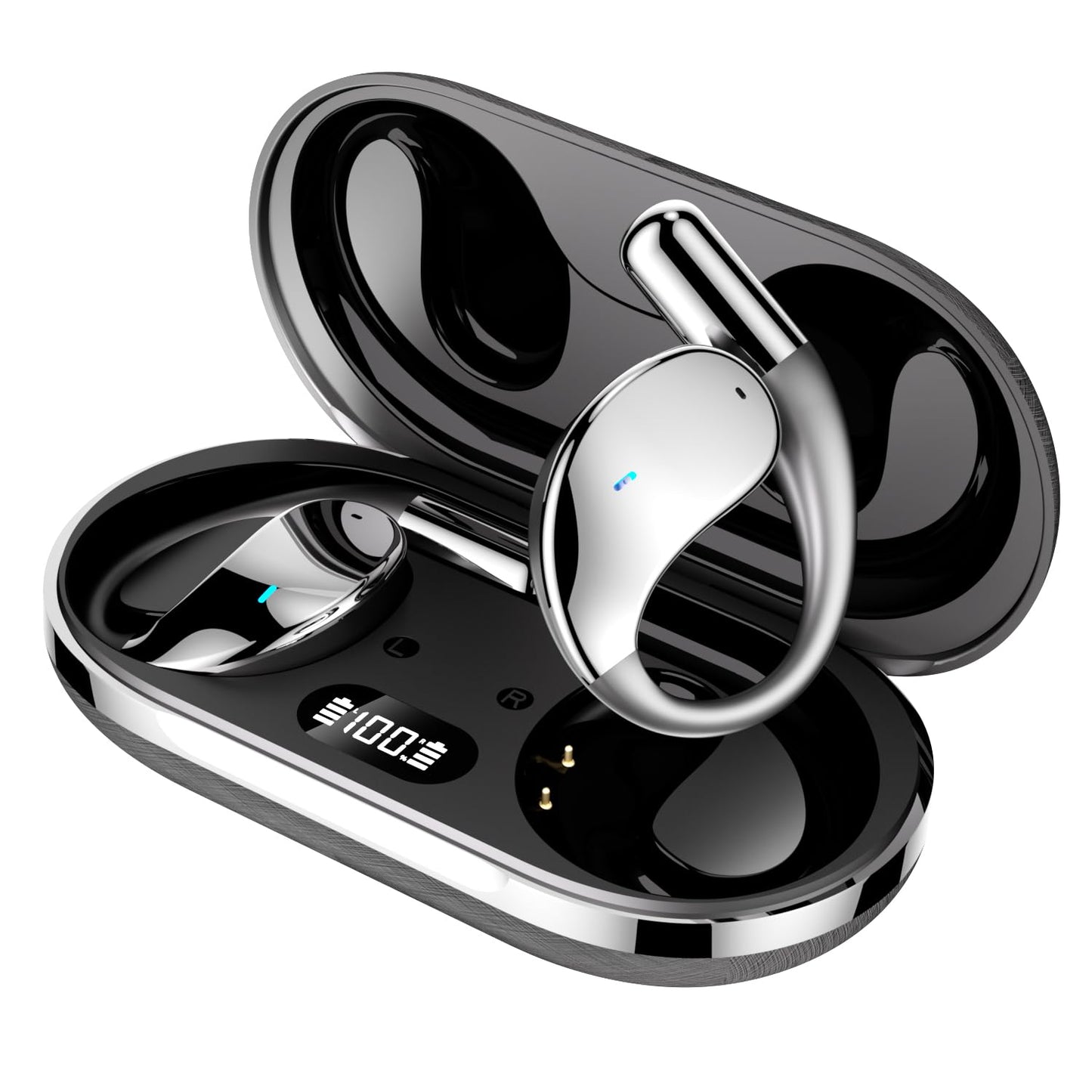 YOLAXGA Open Ear Headphones,Ows Hanging Earphones 5.4 Bluetooth,Wireless Earbuds Bluetooth Headphones,BT 5.4 Earphones,Wireless Earbuds (Black)