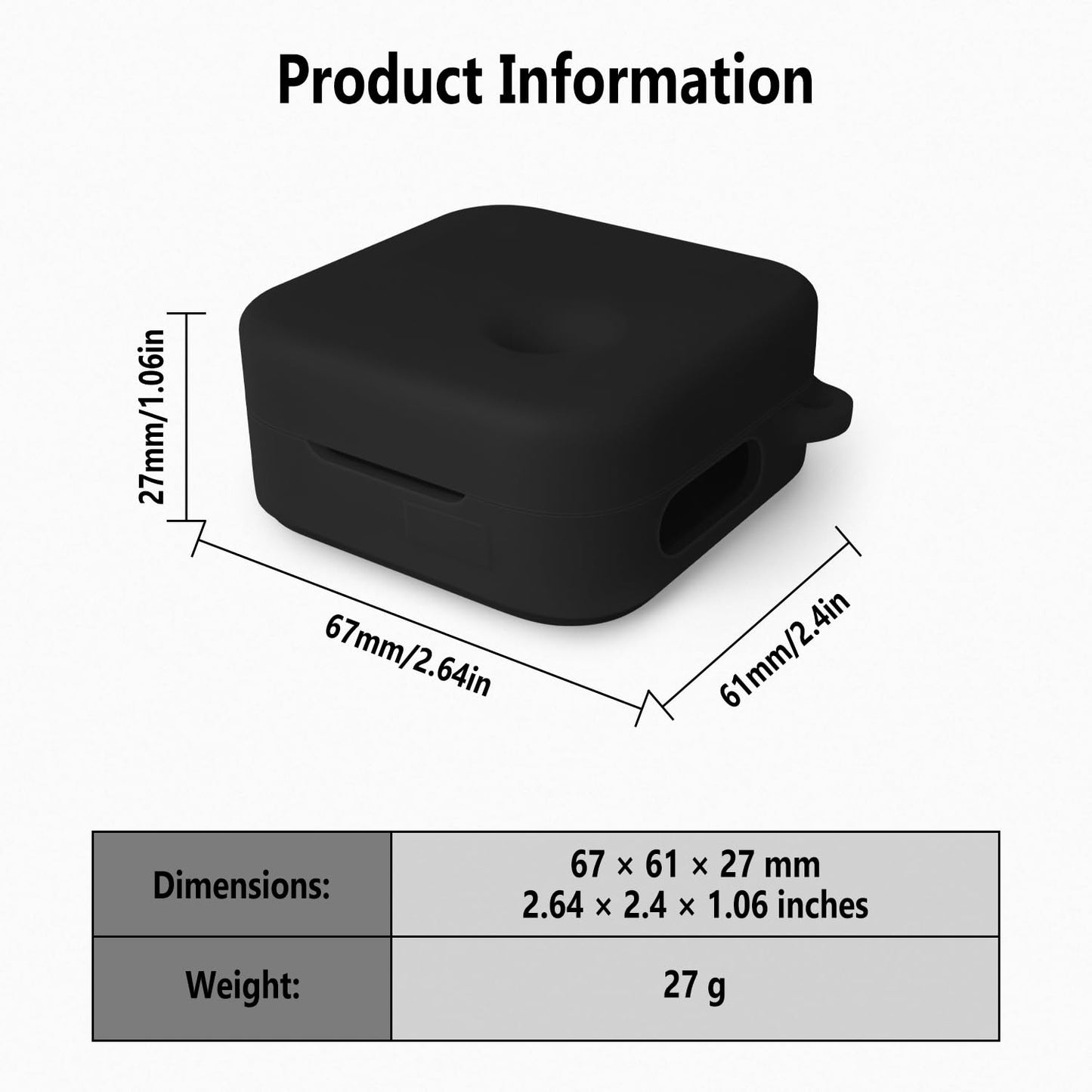Geiomoo Silicone Cover for Nothing Ear (3) Case, Soft Flexible Scratch Resistant Protective with Carabiner (Black)
