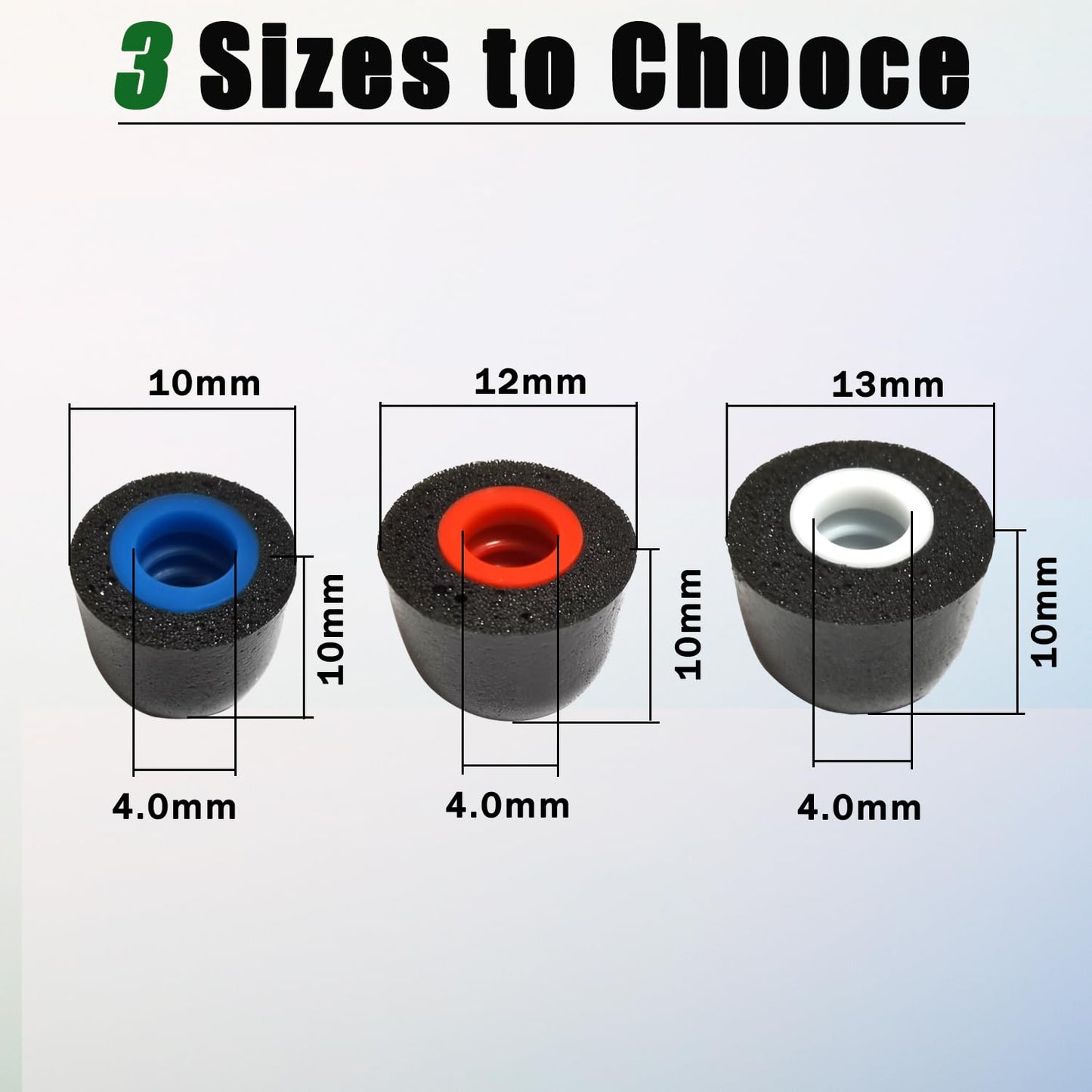 Luckvan Memory Foam Earbuds Tips Replacement Fit 4.0mm-5.5mm Isolation Noise Replacement Foam Ear Tips for in-Ear Earphones with Storage Box