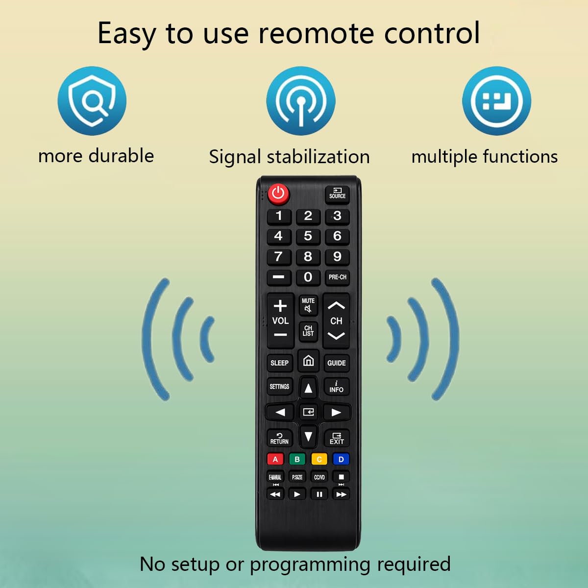 Remote Control Replacement for Samsung F6000 H5000 Smart TV UN32F6000FFXZA UN40F6000FFXZA UN32H5000FFXZA UN40H5000FFXZA UN32F6000F UN40F6000F