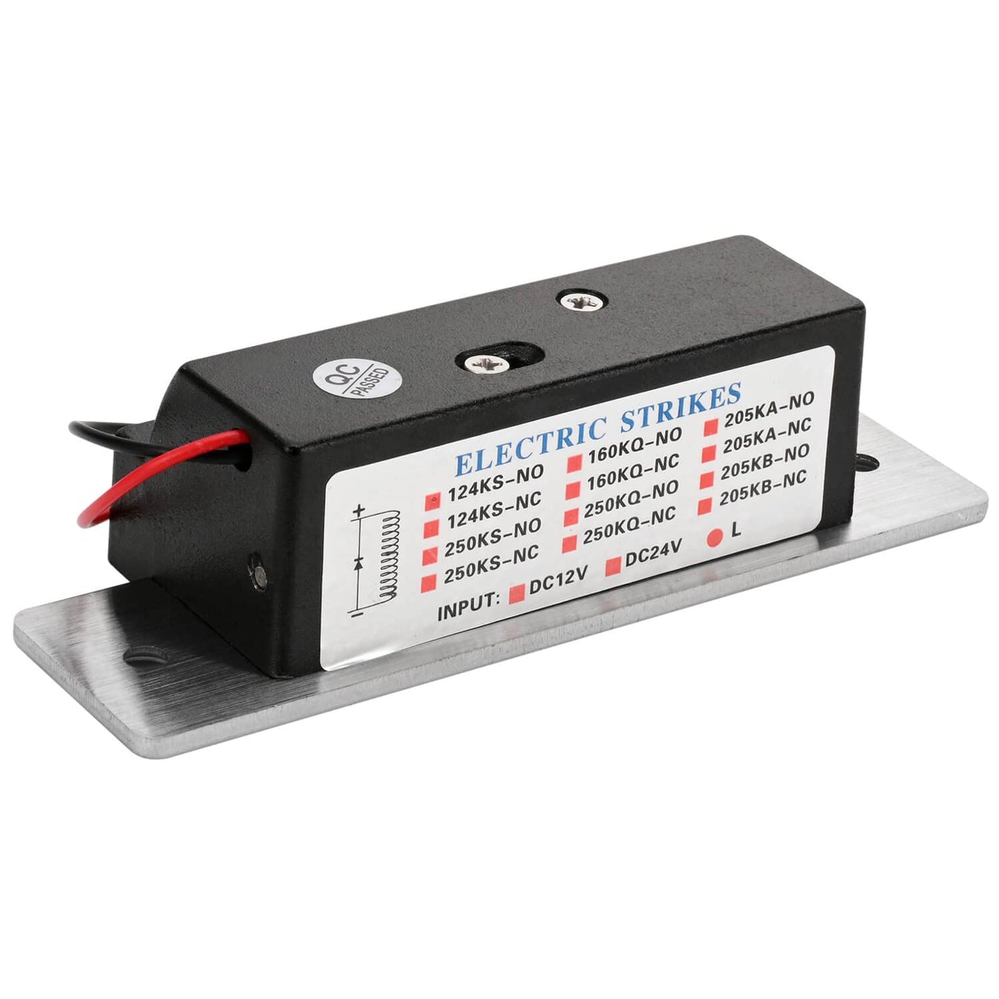 Electric Door Strike Lock ANSI Standard Heavy Duty Fail-Secure/Fail-Safe Adjustable 12V DC for Door Access Control System Cylindrical Locksets Black