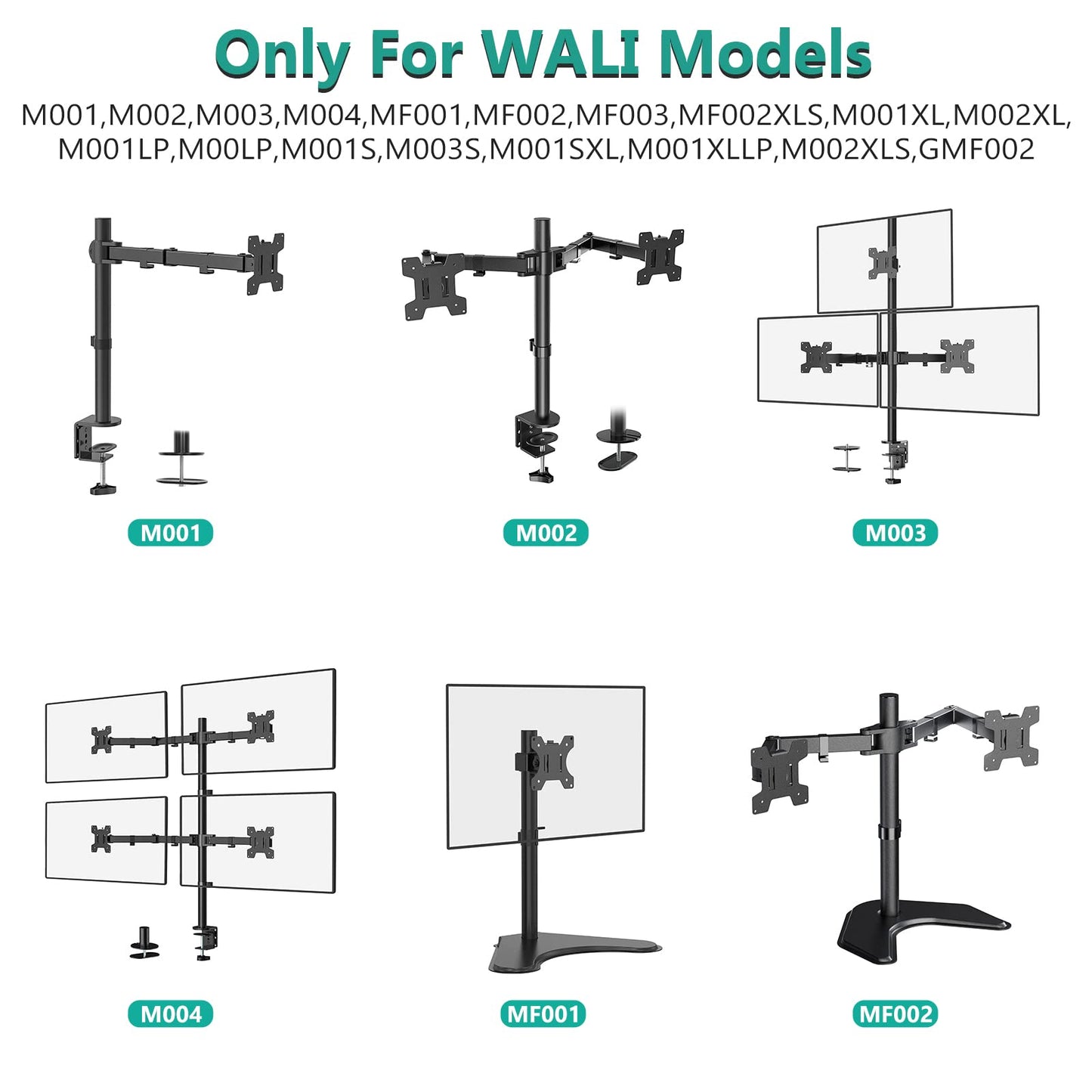WALI Monitor Pole Mount for Universal Monitor Mounting System, Pole Mount Bracket Fits 1.375”Diameter Pole, Mounting Holes for 75 x 75mm and 100 x
