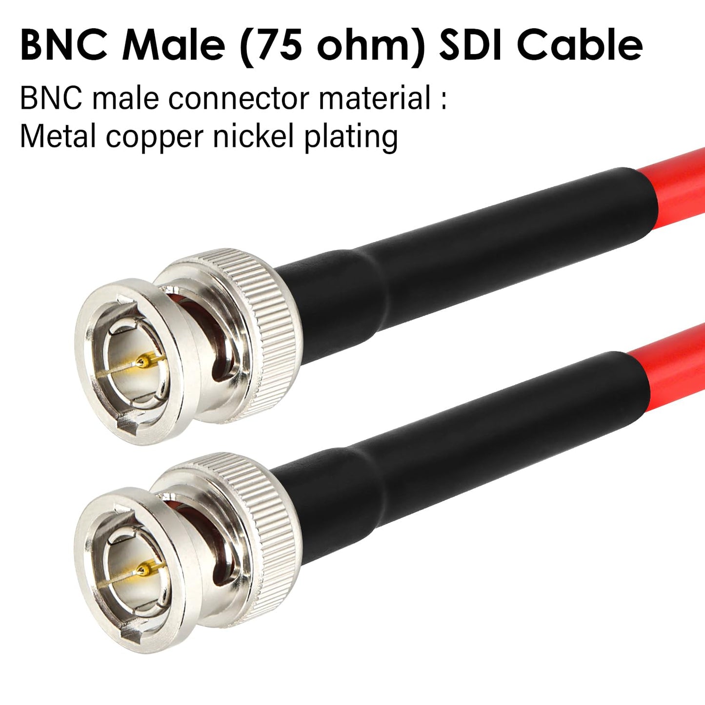 XRDS -RF 6FT SDI Cable - 75 Ohm RG59 BNC Male Cable for 4K 1080P 3G/6G HD SDI Camera Monitor Video Recorder SDI to HDMI Converter Splitter Security