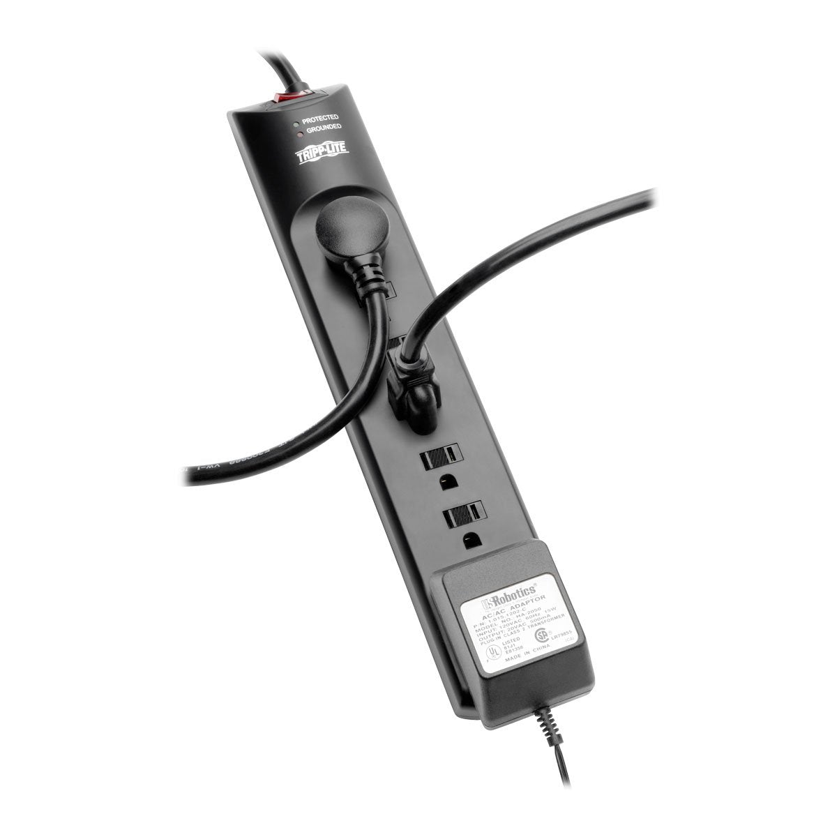 Tripp Lite TAA Compliant 7 Outlet Surge Protector Power Strip, 7ft Cord, Right Angle Plug, & $75,000 INSURANCE (SUPER7BTAA) Black