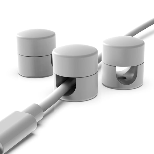 ICONIT Cable Anchors for Desk Organization White | Premium Aluminum Cord Organizers | Charger + Cable Management Clips for Home & Office | Stylish
