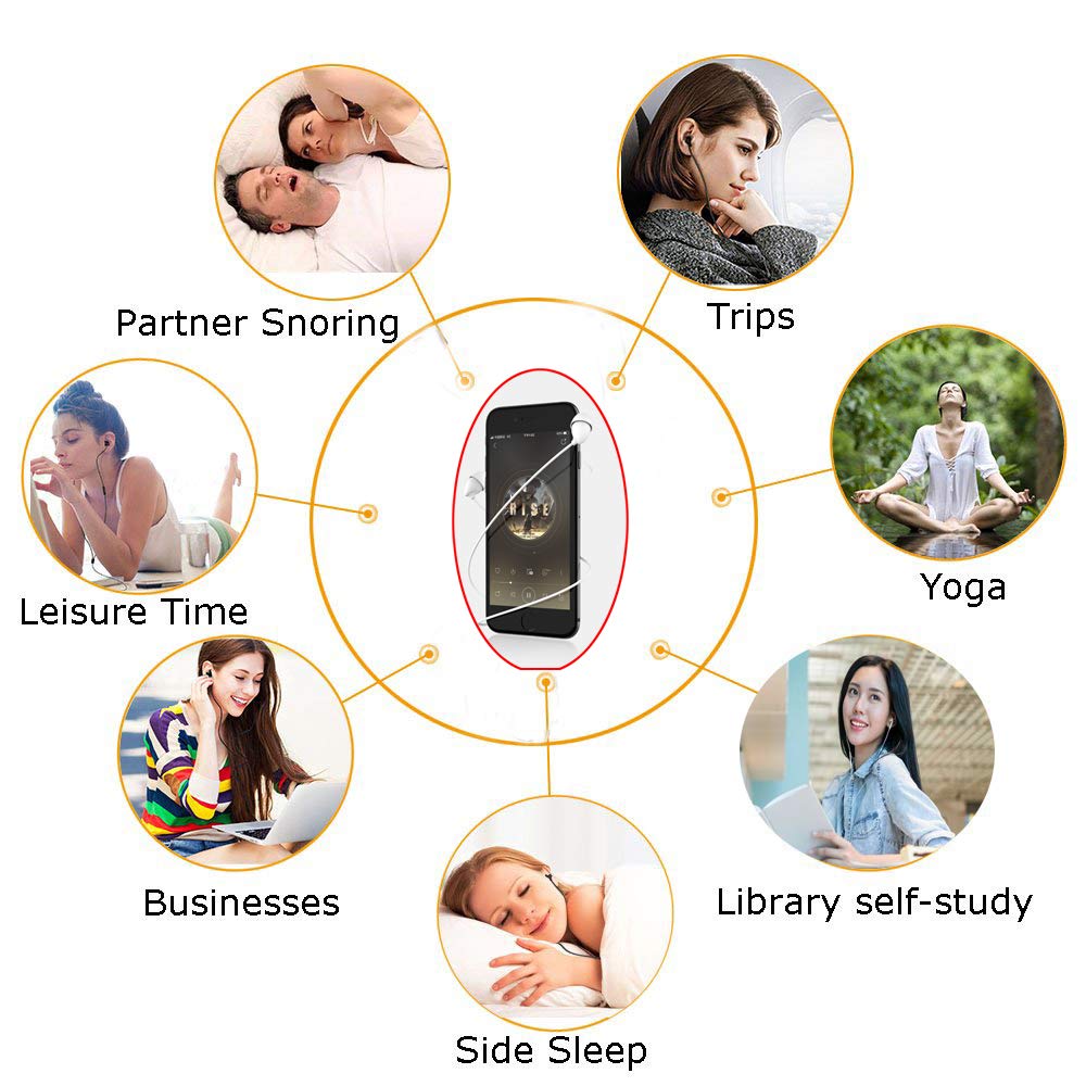 DARK WOLF 2Packs Sleep Earphone Gift Earphone Bag,Noise Isolating in-Ear Sleep Earbuds,Unique Soft Silicone Perfect for Insomnia Side Sleeper…