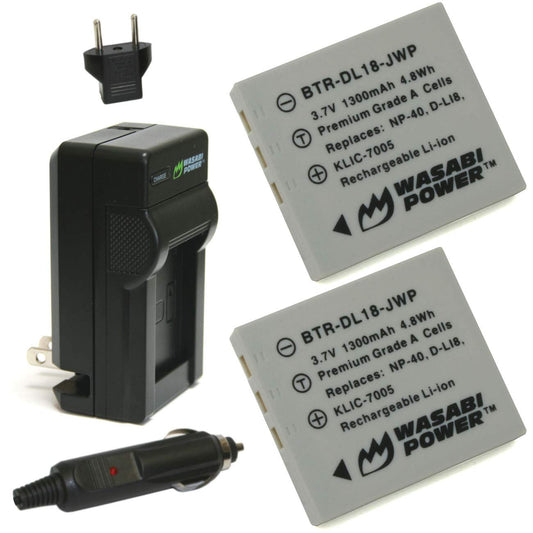Wasabi Power Battery (2-Pack) and Charger for Fujifilm NP-40, NP-40N and Fuji FinePix F402, F403, F420, F455, F460, F470, F480, F610, F650, F700