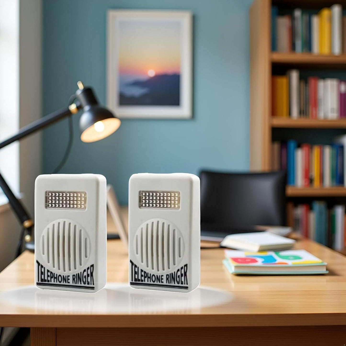 2Pcs White Telephone Ringer Amplifier Bell Extra-Loud Telephone/Phone Ringer Use Safety Small in Size and Light in Weight,Landline Phones,Telephones