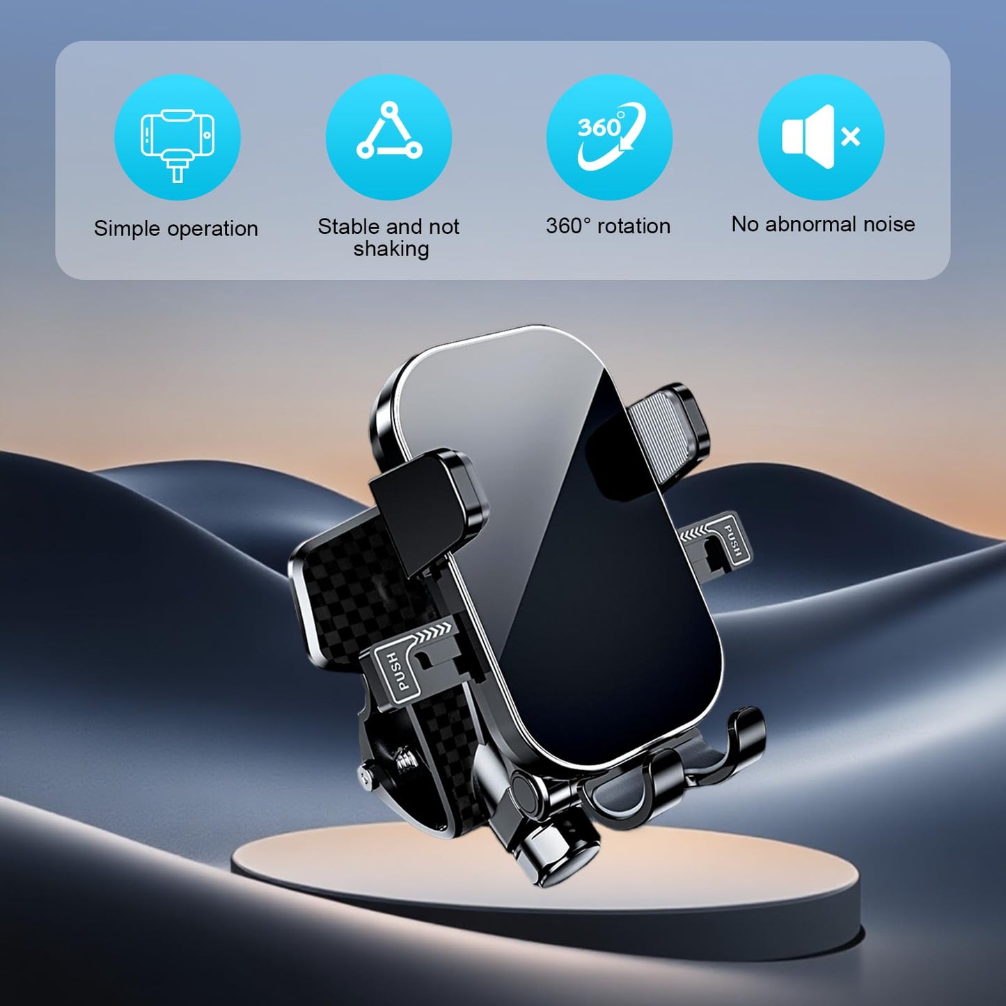 Fiknonk 1 PC Car Phone Holder 360 Degree Rotation, Dashboard Phone Cradle Mount, Gravity Auto-clamping Navigation Bracket, Universal for Most Cars