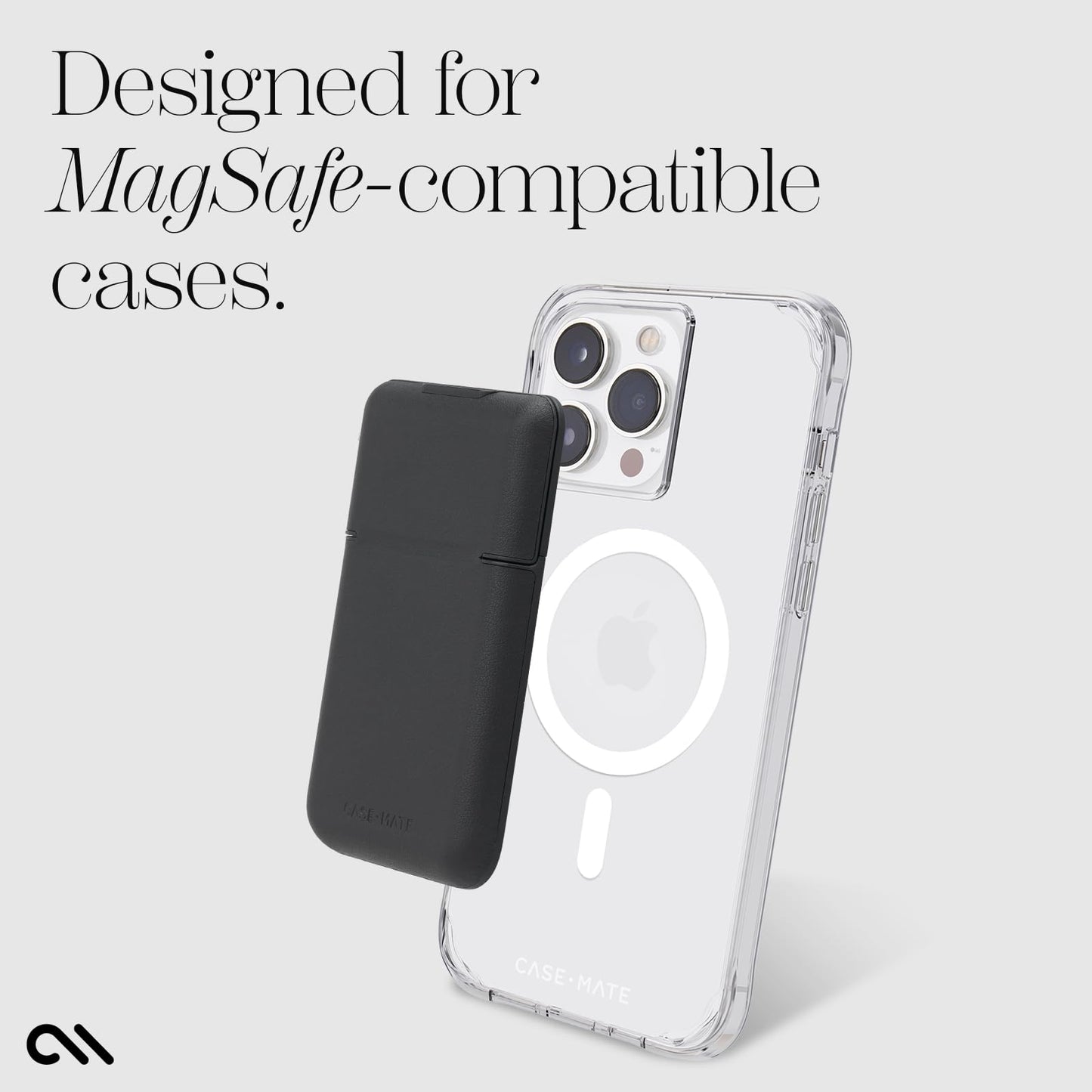 Case-Mate Magnetic Wallet for iPhone [Card Holder] Vegan Leather MagSafe Case [Holds up to 3 Cards] Slim Detachable Flip Closure Magnetic Phone Wallet