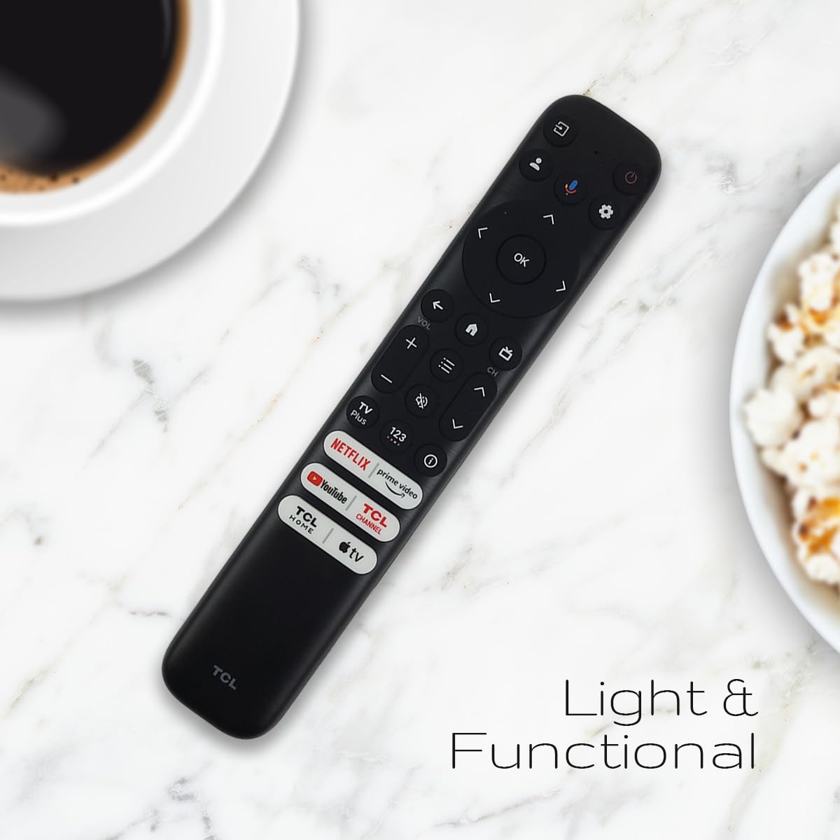 Ceybo OEM RC813 FMB1 Voice Remote Control fit for TCL QLED Smart TV, Works with Google Assistant, 55Q750G 43Q750G 65QM850G (Renewed)