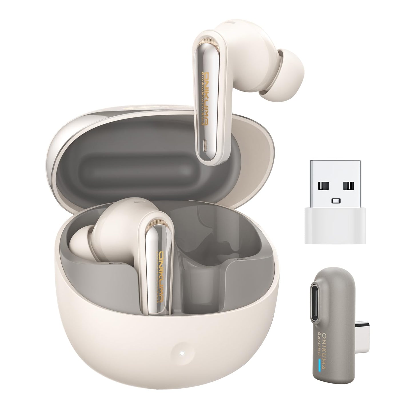 Wireless Active Noise Cancelling Gaming Earbuds-Dongle rechargeable-20ms Ultra-Low Latency, Dual-Mode 2.4GHz & Bluetooth 5.3, Hi-Fi Sound for PS5…