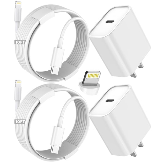 iPhone Fast Charger,Extra Long iPhone Charger Fast Charging 10Foot 2Pack i Phone Chargers 10FT USB C to Lightning Cable Cord Adapter for iPhone 14 Pro