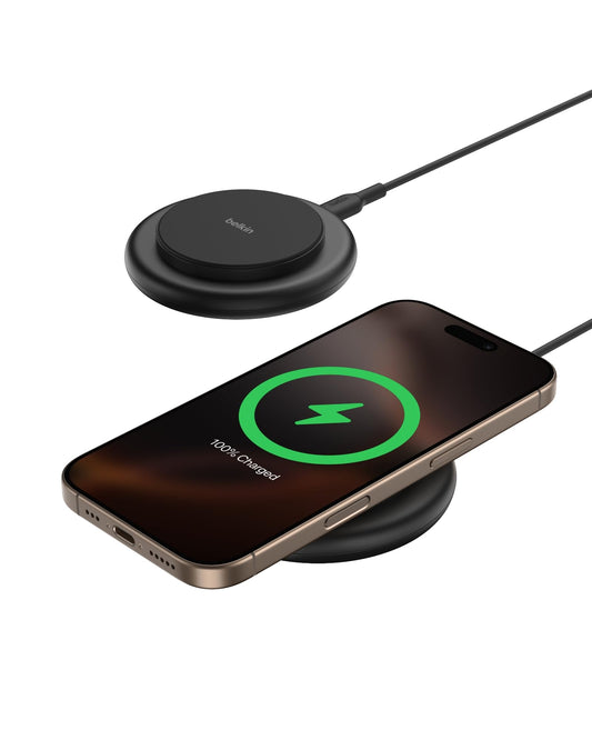 Belkin Magnetic Wireless Charging Pad 15W - MagSafe-Compatible Qi2-Certified Wireless Charging Station, iPhone Charger for Apple iPhone 16, 15, 14