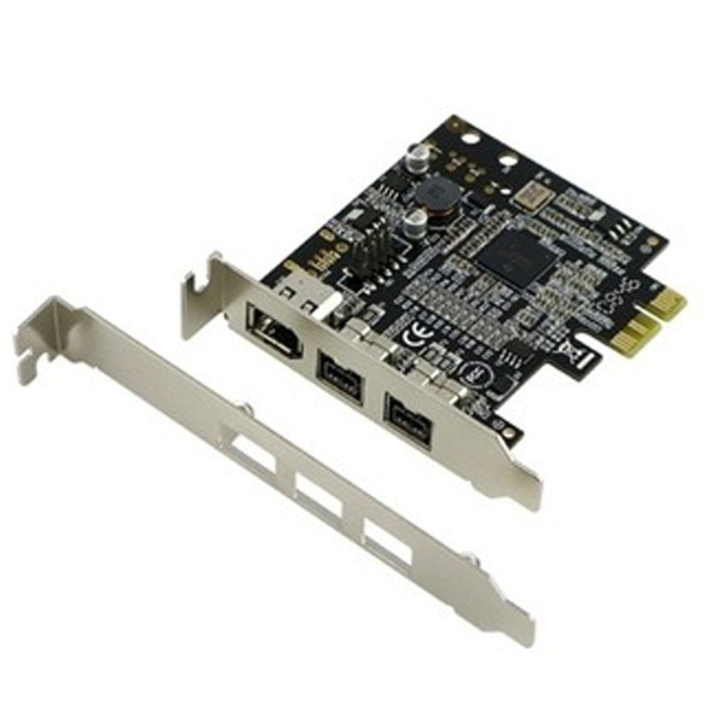 Syba Low Profile PCI-Express Firewire Card with Two 1394b Ports and One 1394a Port (2B1A), TI Chipset, Extra Regular Bracket SD-PEX30009