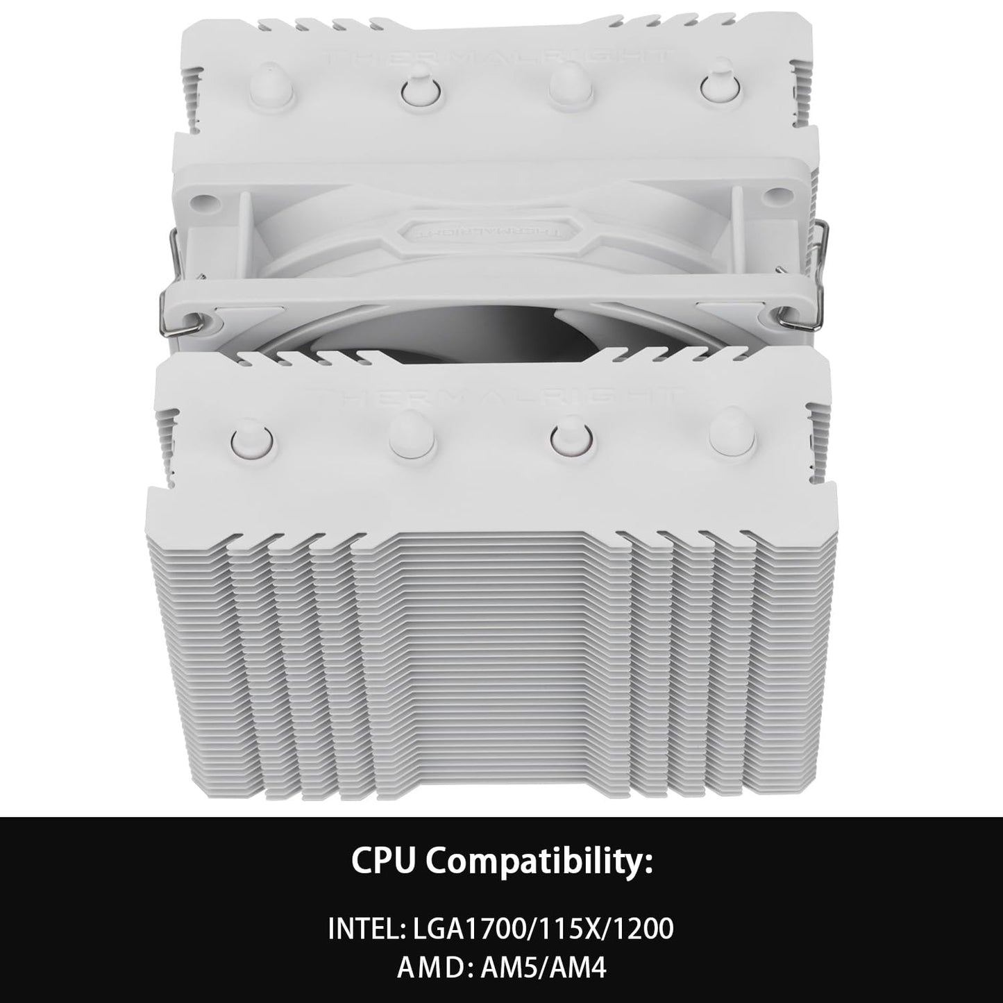 Thermalright Peerless Assassin 90 SE White Dual-Towers CPU Cooler, with Aluminum Heatsink Cooling,High Perfommance PC Radiator, 110mm Tall,Intel