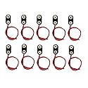 10 PACK 9V I-Type Faux Leather Long Cable Housing Connection Battery Clip Connector Wire Leads Plastic Housing and Black Red Wires Leads with 15cm