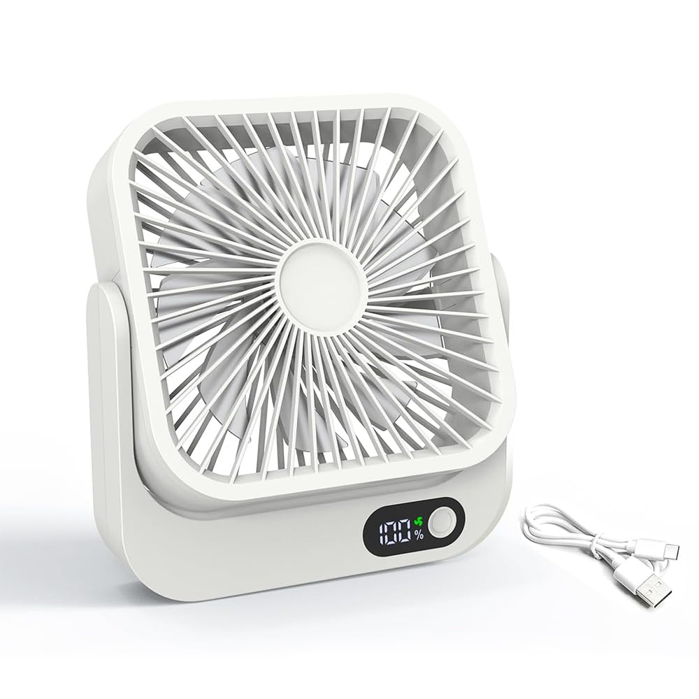HONKYOB Cruise Ship Approved Magnetic Fan, Portable Rechargeable,5-Speed Adjustable & Ultra Quiet,Desk Fan 2025 Cruises