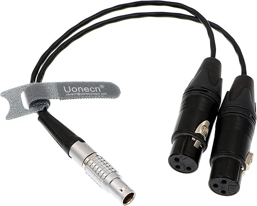 Uonecn 10 Pin to Dual XLR 3 Pin Female Plug Breakout Cable for Atomos Audio Splitter Cable for Shogun Monitor Recorder 30cm