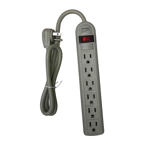 Electric Power Strip 6-Outlet 3FT W/Circuit Breaker Angle Plug