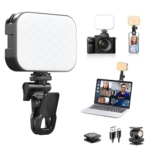 Ulanzi VL100X Selfie Light, Clip LED Light Panel for Phone/Laptop/Tablet/Computer, Bi-Color Portable Clip Camera Light with Dimmable 2500-6500K