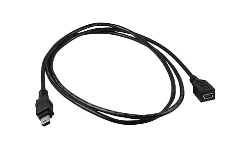 YCS basics Black 3 Foot USB 2.0 USB Mini B Male to USB Mini B Female Cable