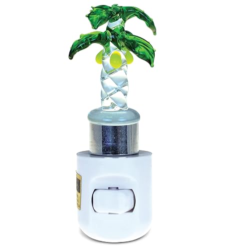 Puzzled Palm Tree Handcraft Art Glass Decorative Night Light Home Décor - Beach Theme - Unique and Elegant Gift
