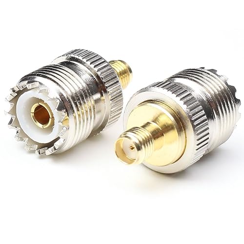 ANHAN SMA Female to UHF Female Connector Pl259 Female Coax Connector Two Way Ham CB Radio Connectors SO239 Female Adapter for BAOFENG UV-5R Series