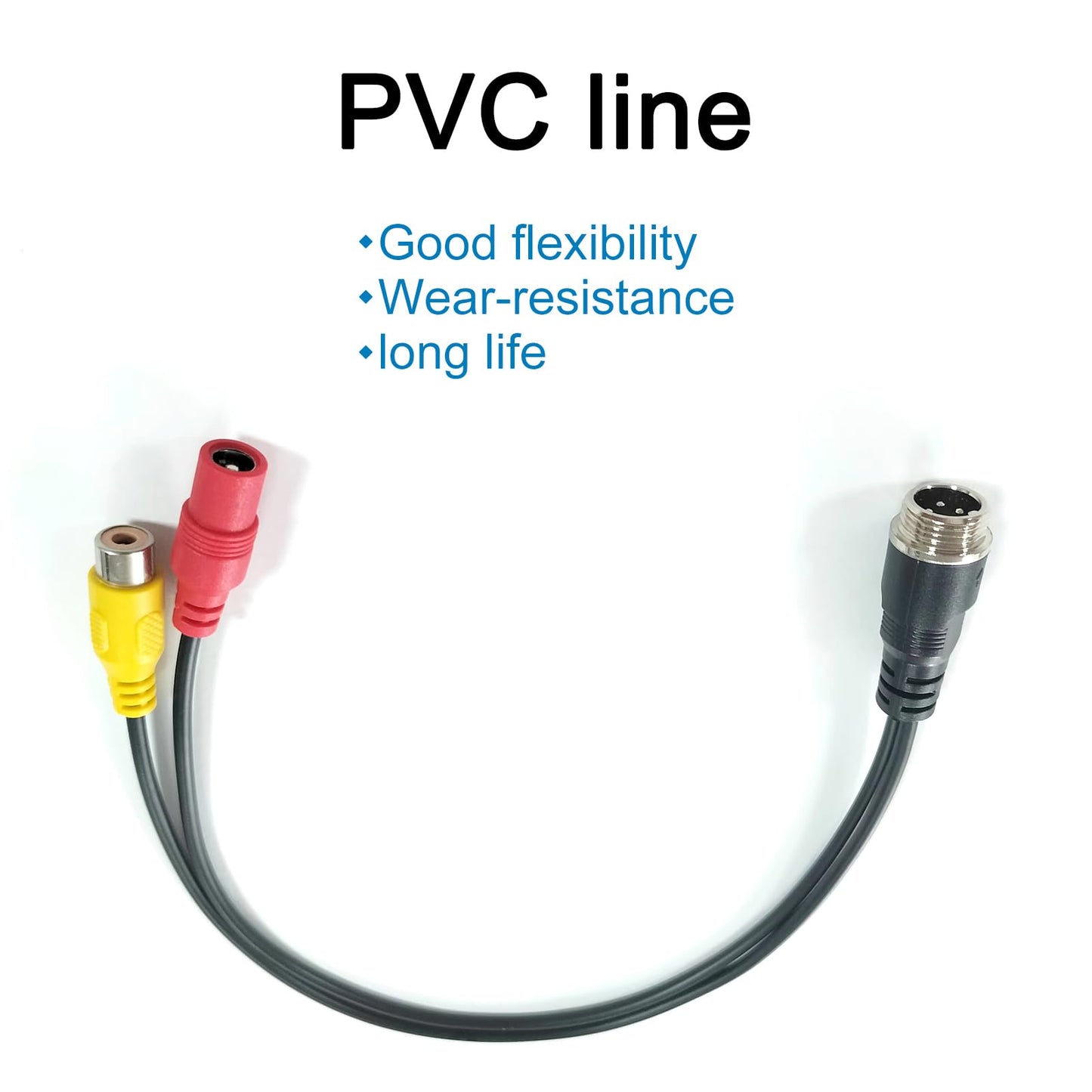 VOJKOREL 4-Pin to RCA Female to RCA Male Adapter 4-Pin Male to AV Female Adapter + DC for Car Camera