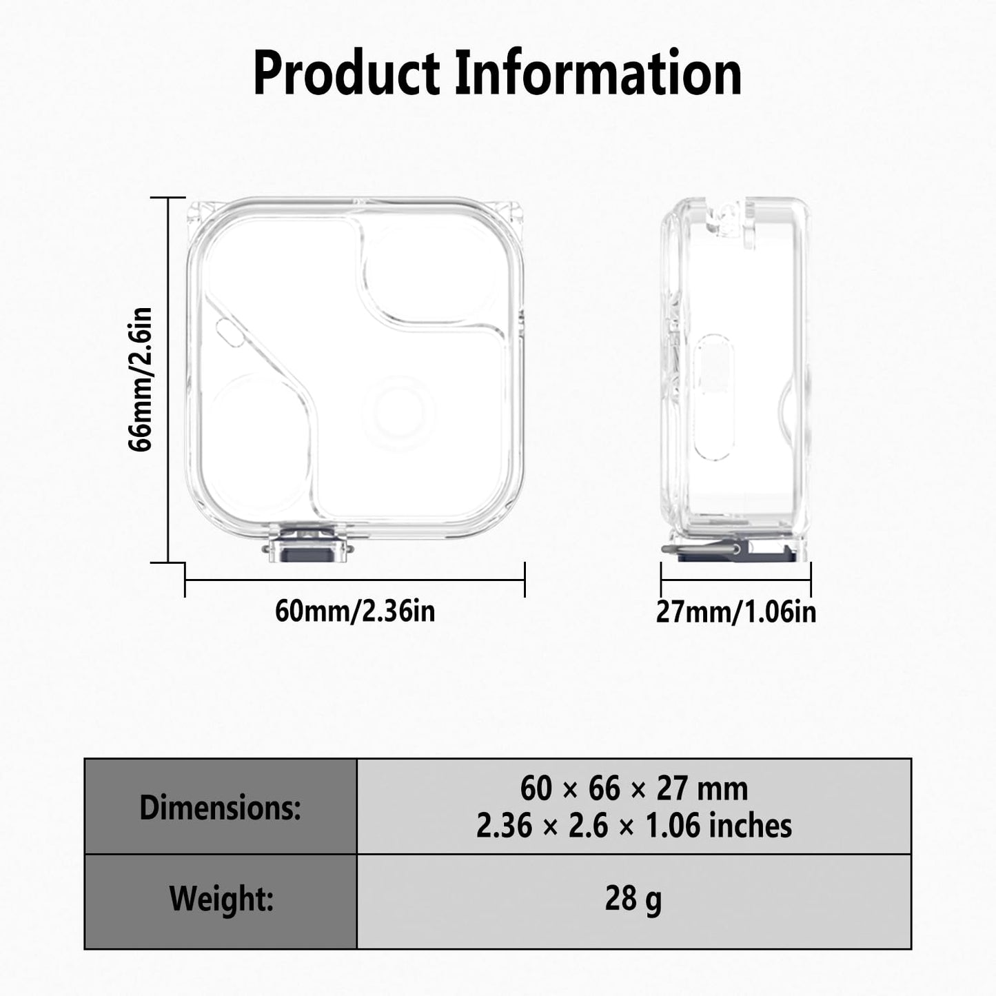 Geiomoo TPU Cover for Nothing Ear (3) Case, Flexible Scratch Resistant Protective with Carabiner (Clear)