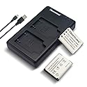 Newmowa Li-42B Replacement Battery (2 Pack) and Dual USB Charger Kit for Olympus Li-42B/Li-40B,Fujifilm NP-45S and Olympus Stylus 1040 1060 1070 7000