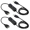 RIITOP USB Extension Cable With ON/OFF Switch - Male to Female Support (Data and Power) for Headset, LED Strips [3.3ft, 2-Pack]