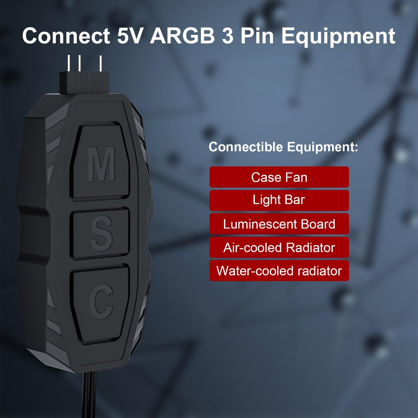 DS Mini ARGB PC Fans Controller Kit with One-to-One Matching Function for Computer Case RGB Fans, PC ARGB Heat Sink (3 Pin, 14 Key, SATA Power, 5th