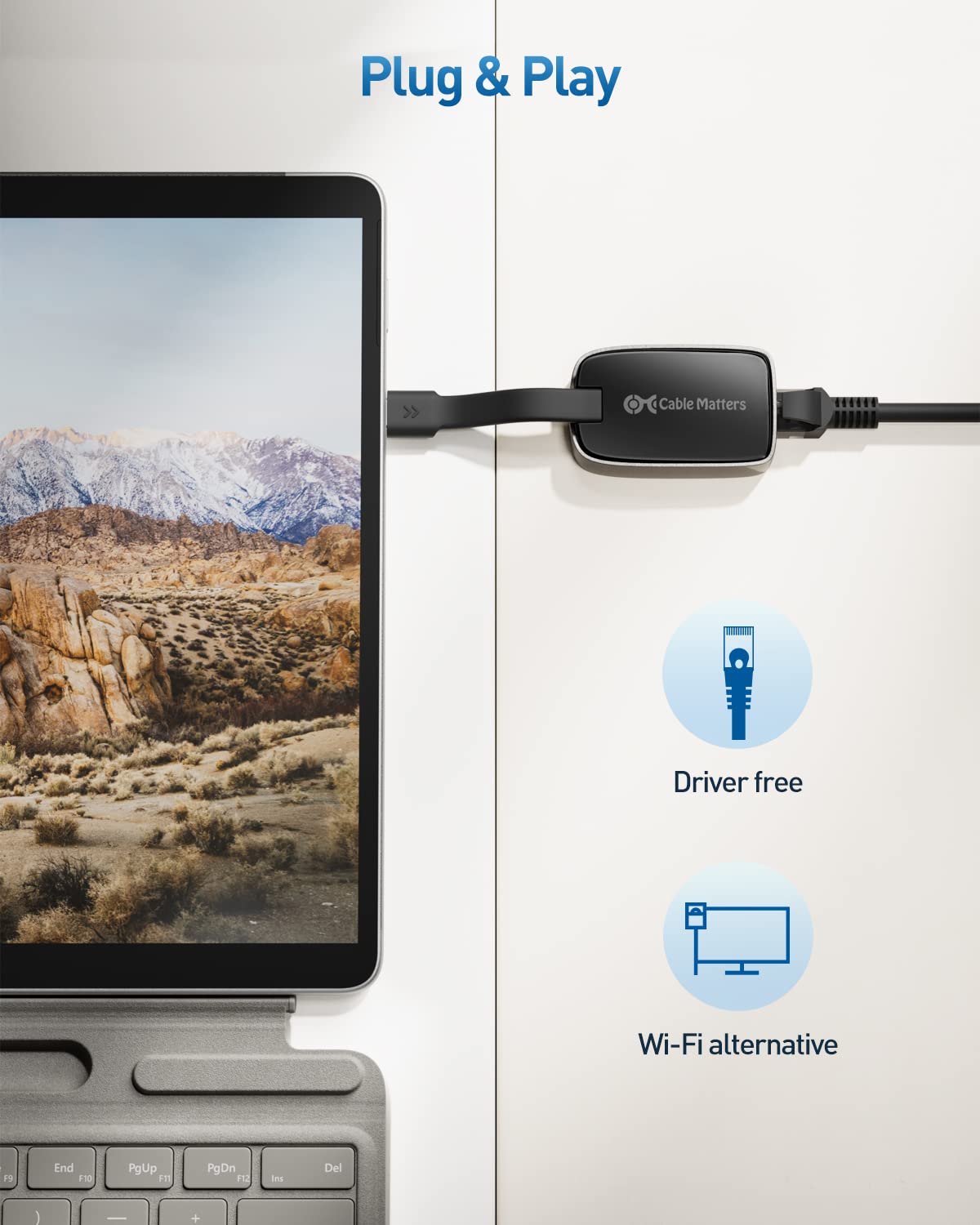 Cable Matters USB C to Gigabit Ethernet Adapter, 1000Mbps RJ45 to USB C