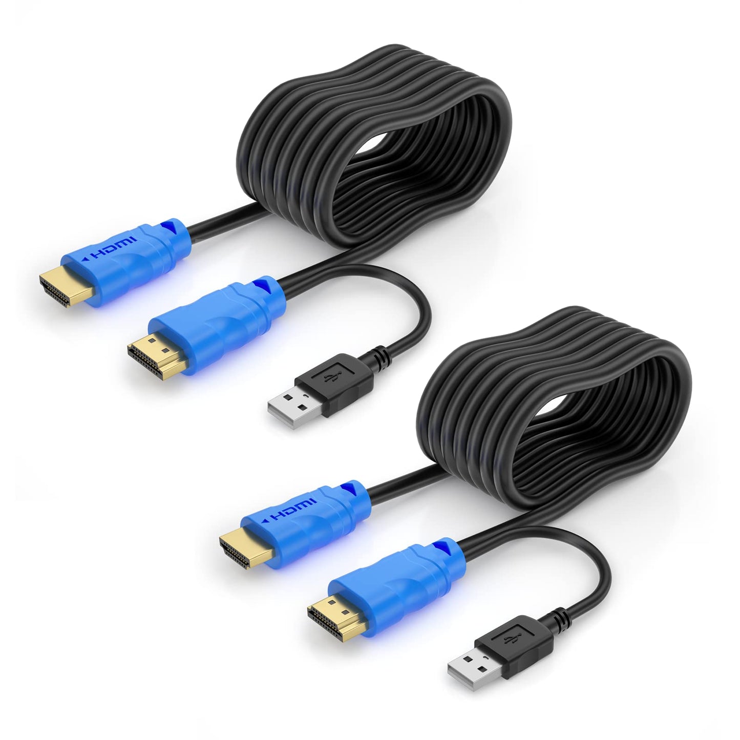 Yinker KVM Cable 16ft 2 Pack, USB HDMI KVM Cable for HDMI KVM Switch 2in1 Integrated Cable (5m)