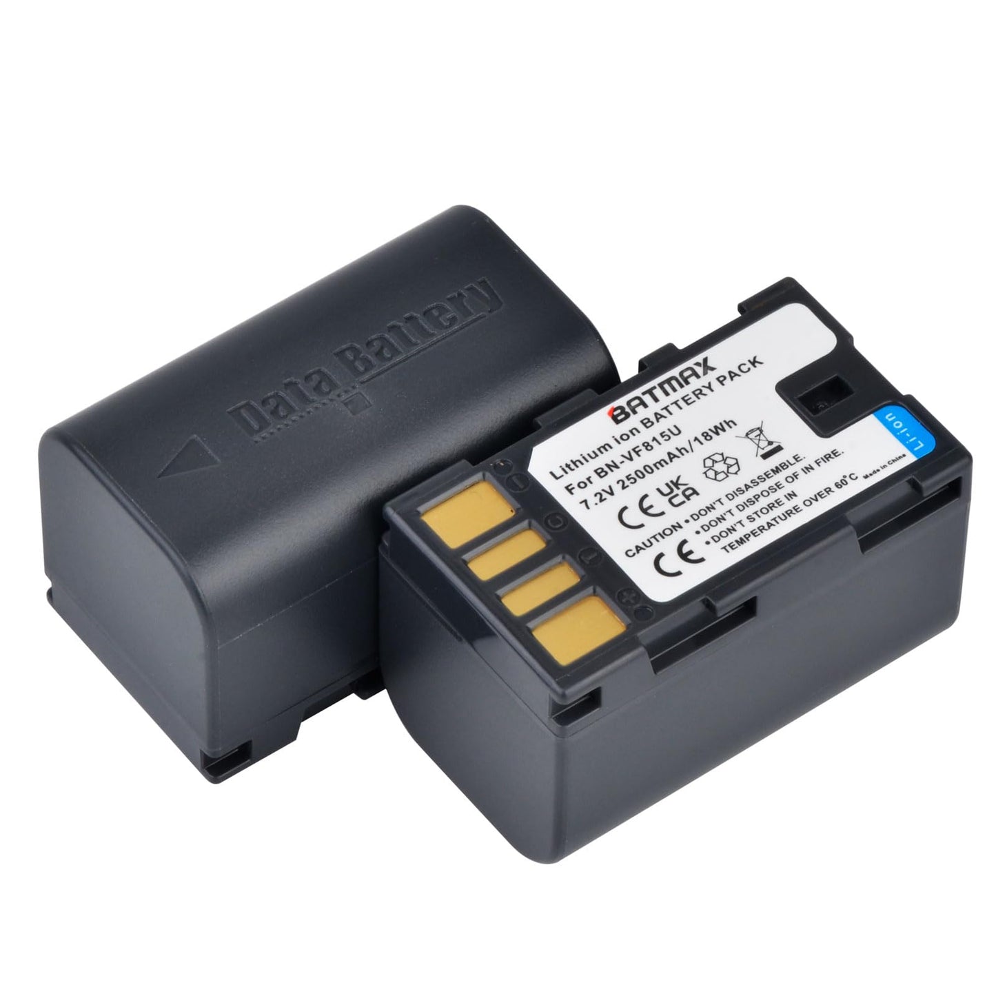Batmax 2Pcs 2500mAh BN-VF815 Battery + Quick LED USB Charger with Type C Port for JVC BN-VF815 BN-VF815U and JVC Everio GZ-MG130 148 150 155 175 255