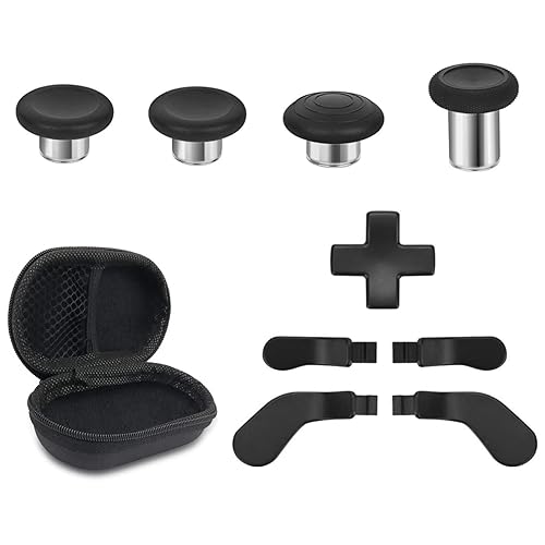 Metal Replacement Thumbsticks for Xbox Elite Controller Series 2 Core, Component Pack Includes 4 Swap Magnetic Joysticks, 4 Paddles, 1 Standard
