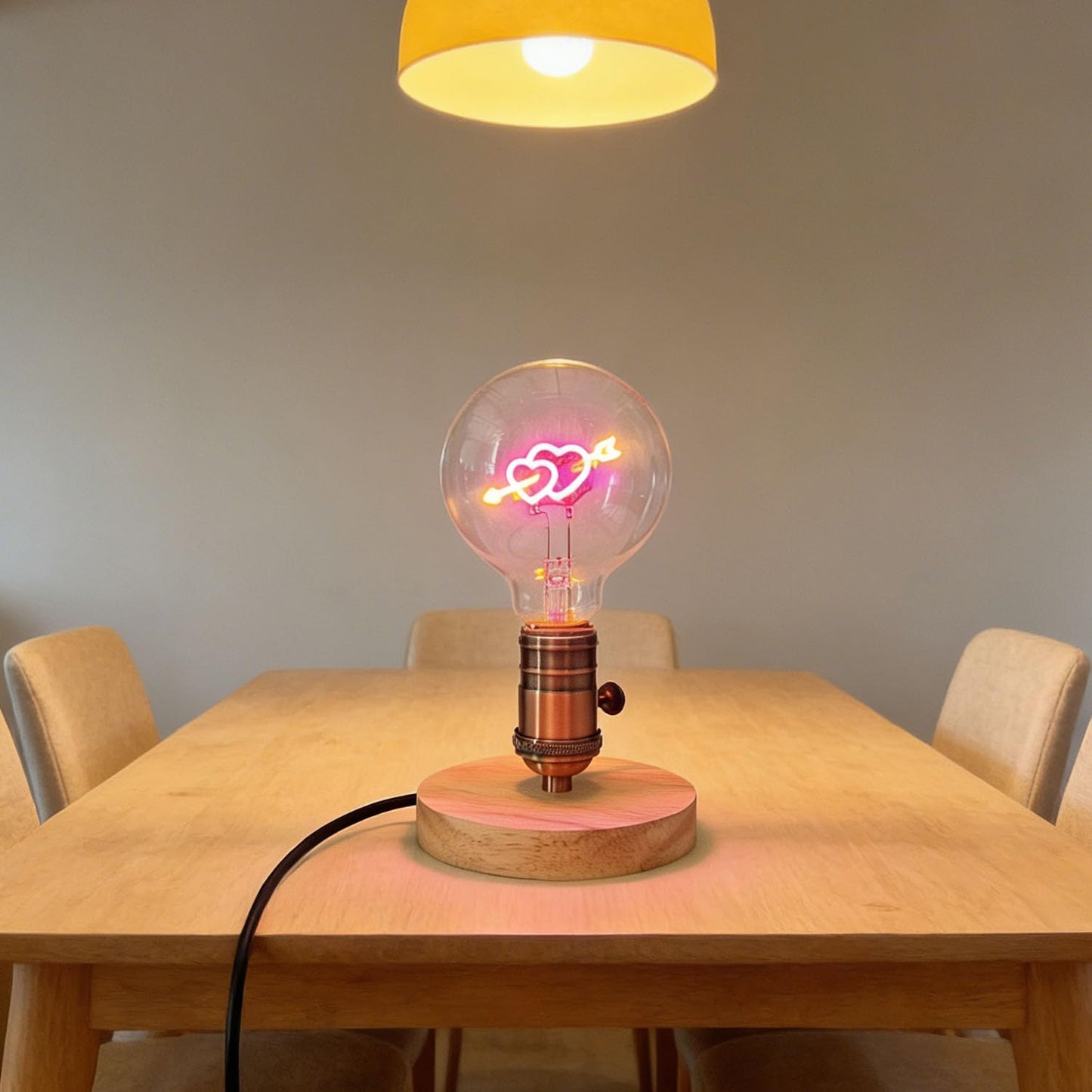 xinfulin Classic Edison LED Bulb G30, 3W (15W Equivalent), 150 Lumens, E26 Base, Dimmable, Cupid Heart Filament, Industrial Retro Decor, 110-130V