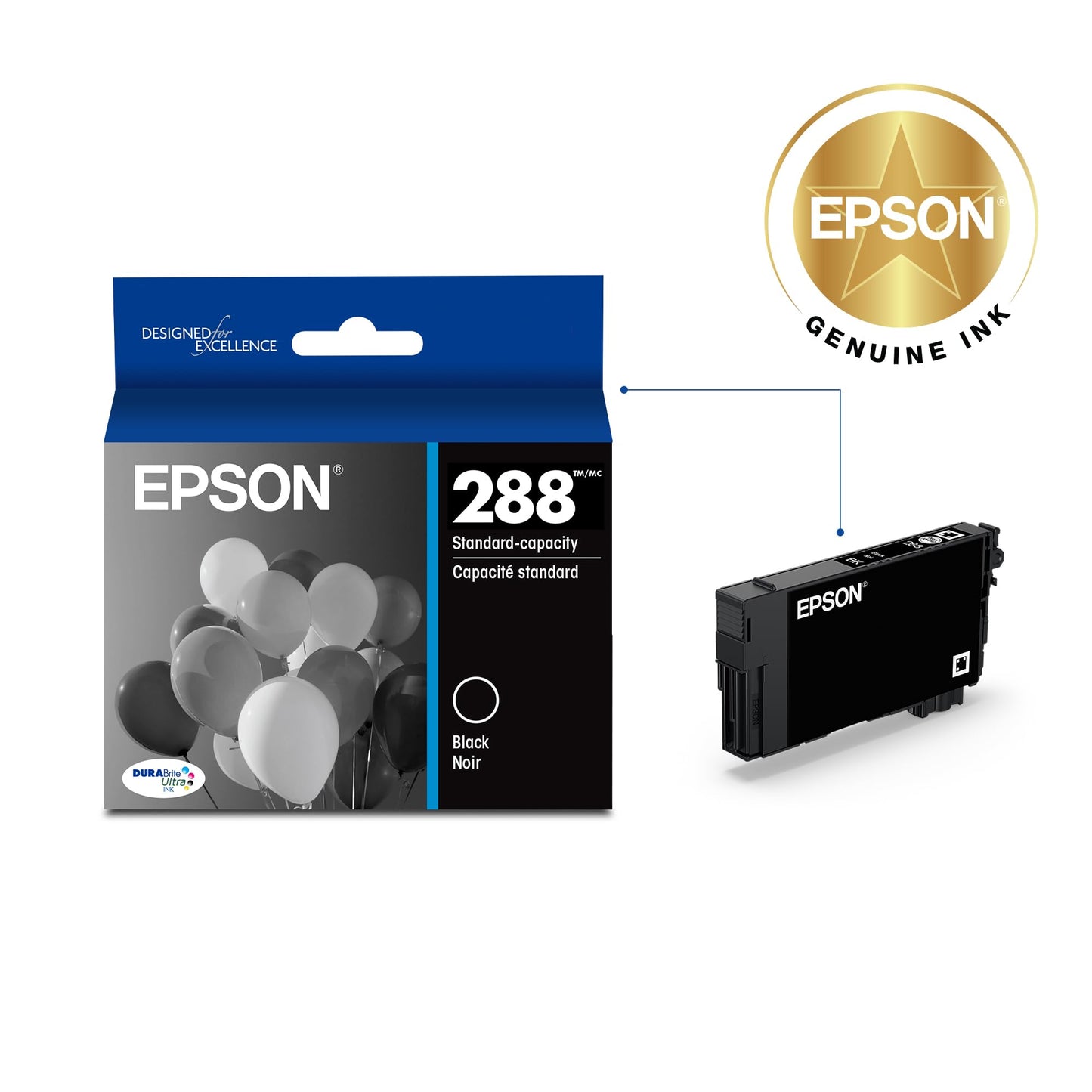 EPSON 288 DURABrite Ultra Ink Standard Capacity Black Cartridge (T288120-S) Works with Expression XP-330, 430, 434, 340, 440, 446